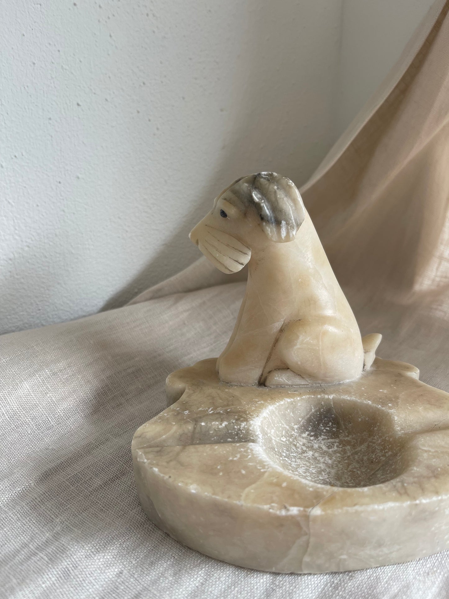 Vintage Dog Ashtray | Vintage marble ashtray | Dog ashtray | Decorative vintage ashtray | Stone ashtray vintage | Alabaster dog ashtray
