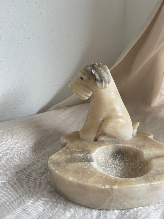 Vintage Dog Ashtray | Vintage marble ashtray | Dog ashtray | Decorative vintage ashtray | Stone ashtray vintage |  Alabaster dog ashtray