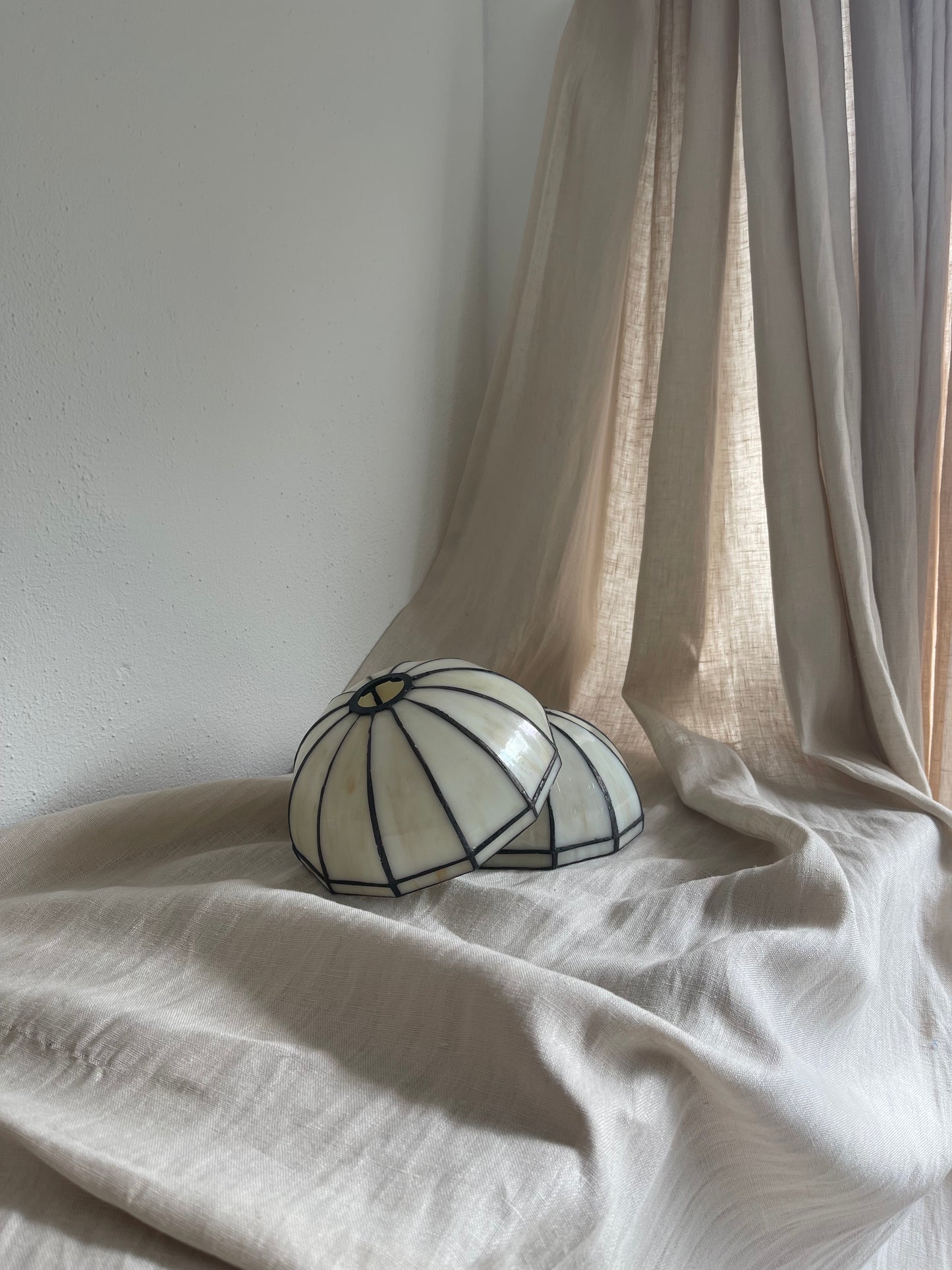 Stained glass lampshade | Tiffany glass lampshades | Pair of vintage small lampshades
