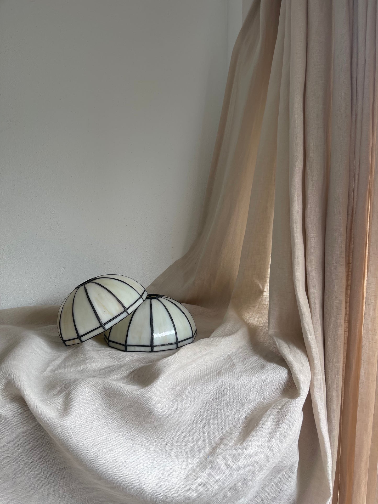 Stained glass lampshade | Tiffany glass lampshades | Pair of vintage small lampshades