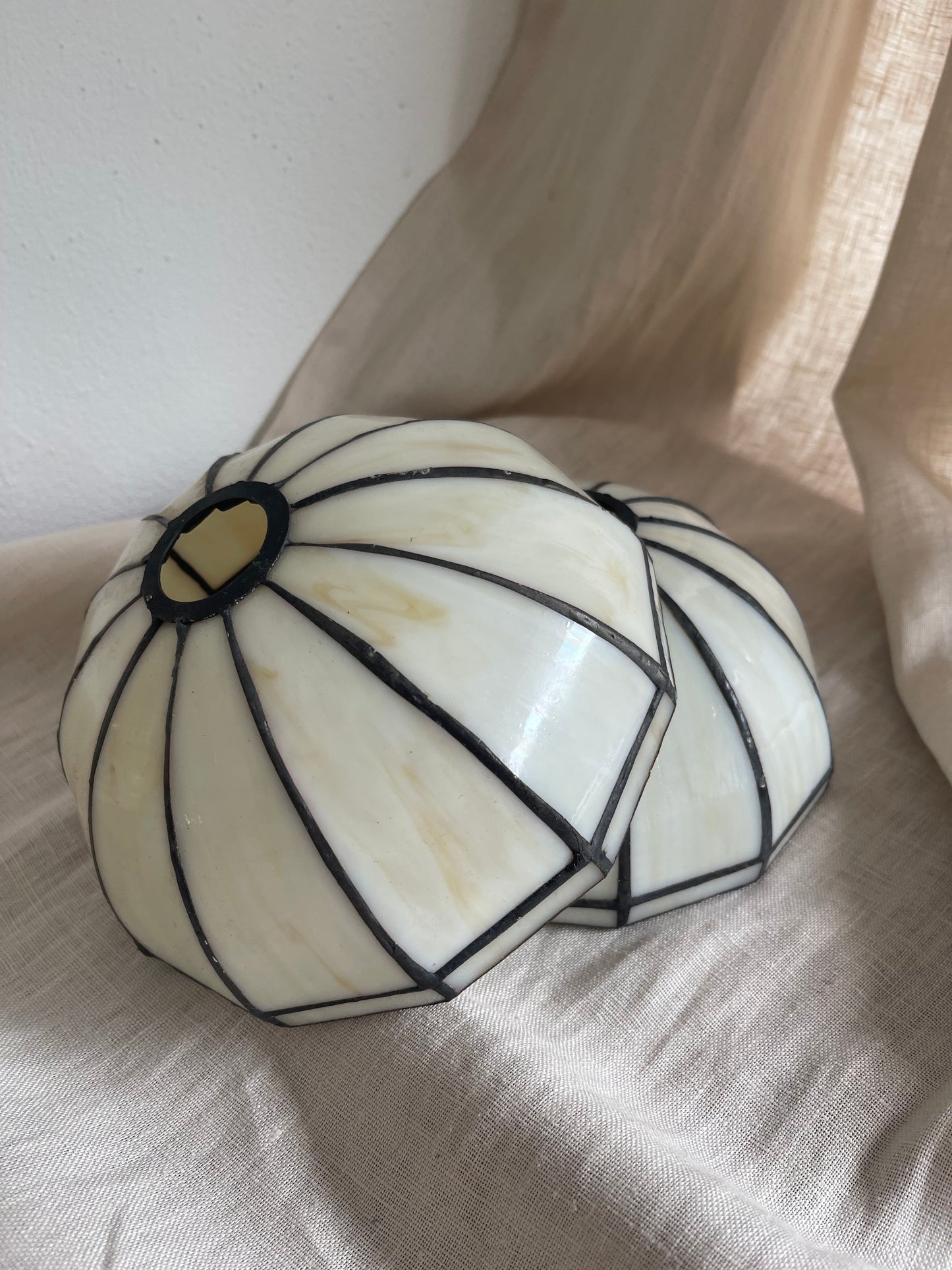 Stained glass lampshade | Tiffany glass lampshades | Pair of vintage small lampshades