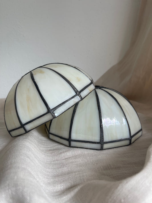 Stained glass lampshade | Tiffany glass lampshades | Pair of vintage small lampshades