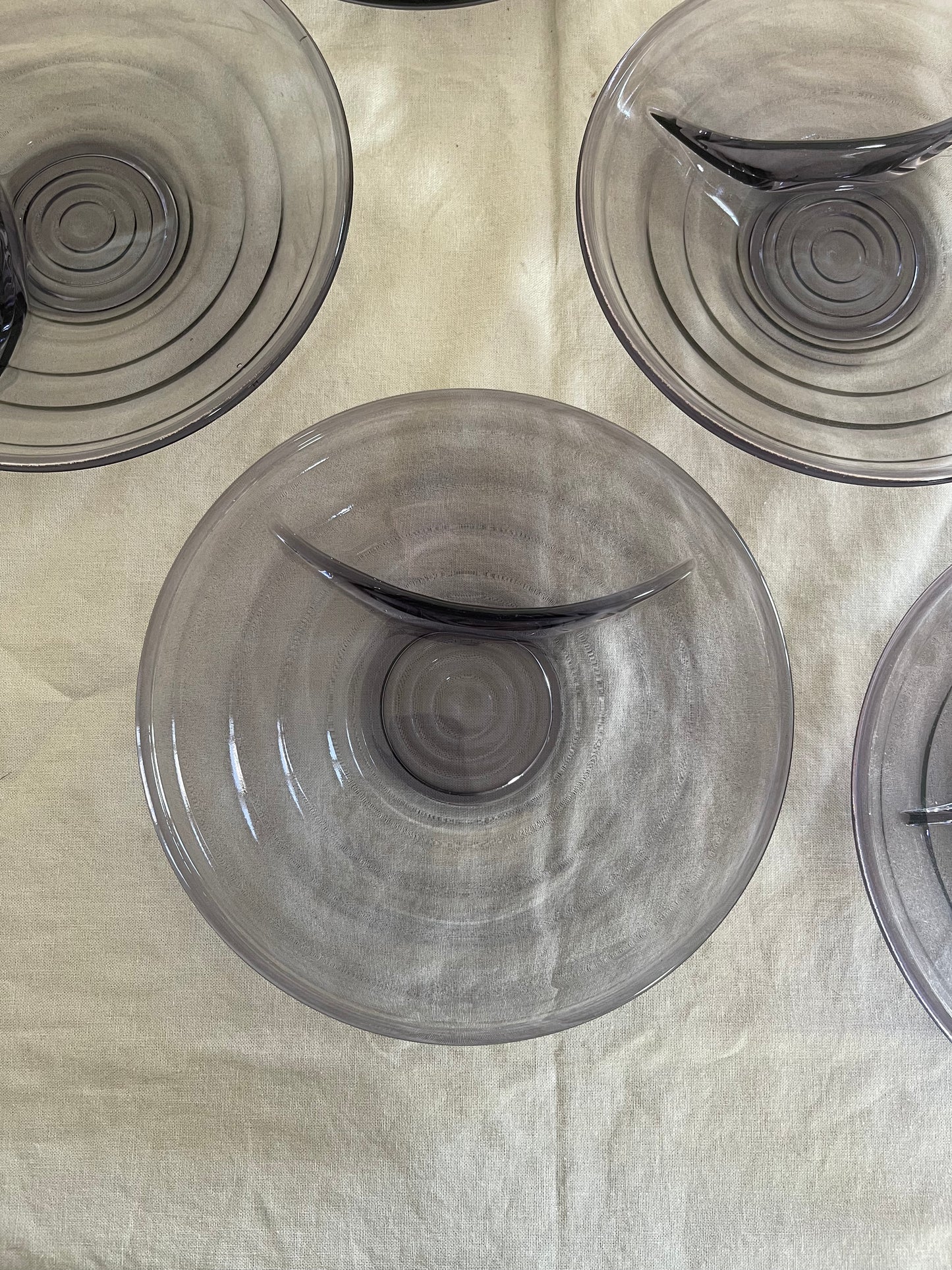 Purple plates with dip edge | Vintage table decoration
