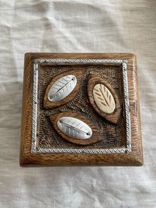 Houten sieraden doos viaviavintage