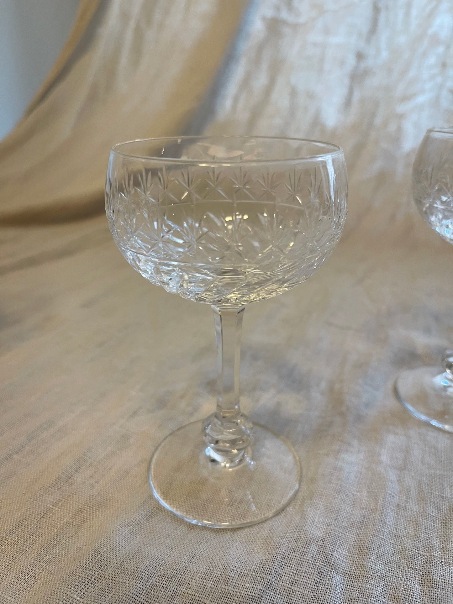 Kristallen Wijnglazen | Set kristallen champagne coupe | Vintage wijnglazen