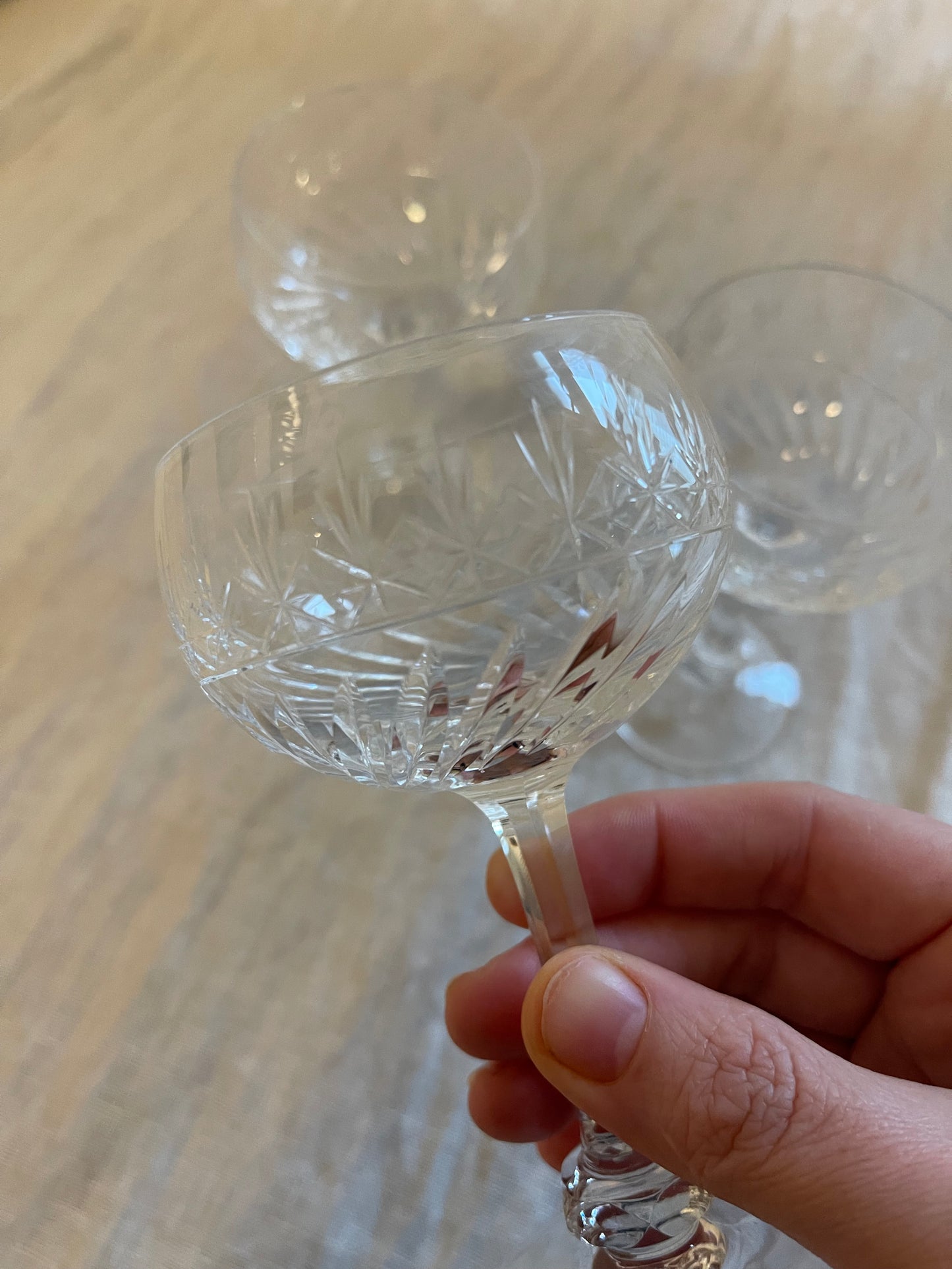 Kristallen Wijnglazen | Set kristallen champagne coupe | Vintage wijnglazen