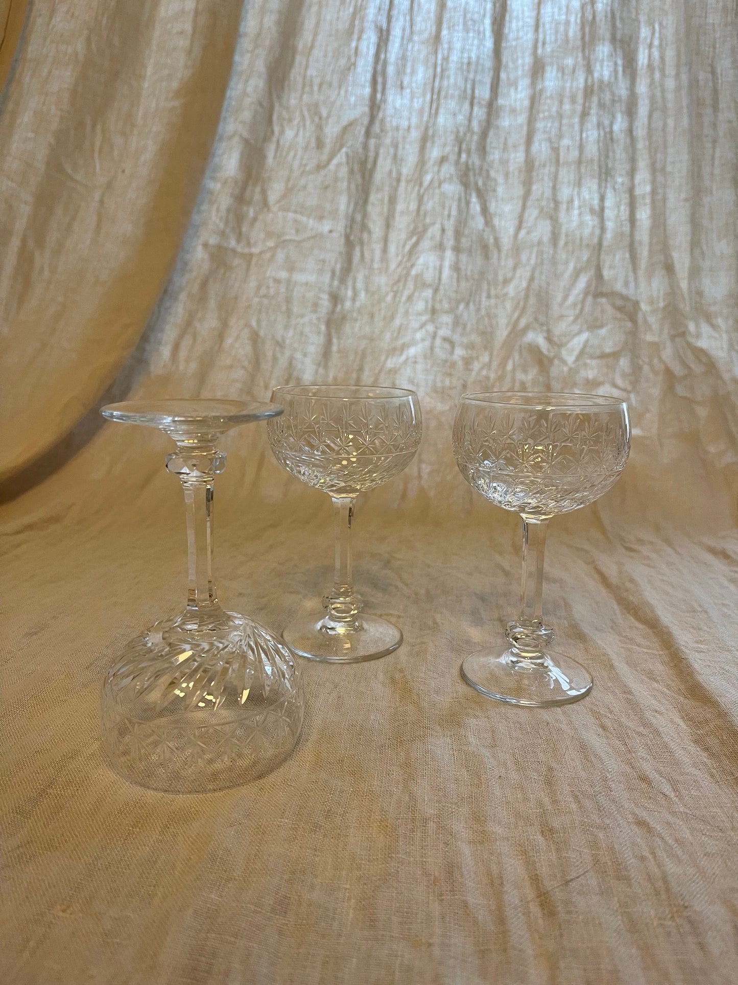 Kristallen Wijnglazen | Set kristallen champagne coupe | Vintage wijnglazen