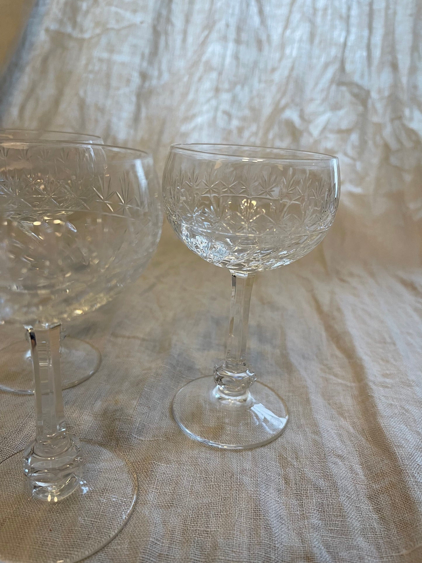 Kristallen Wijnglazen | Set kristallen champagne coupe | Vintage wijnglazen