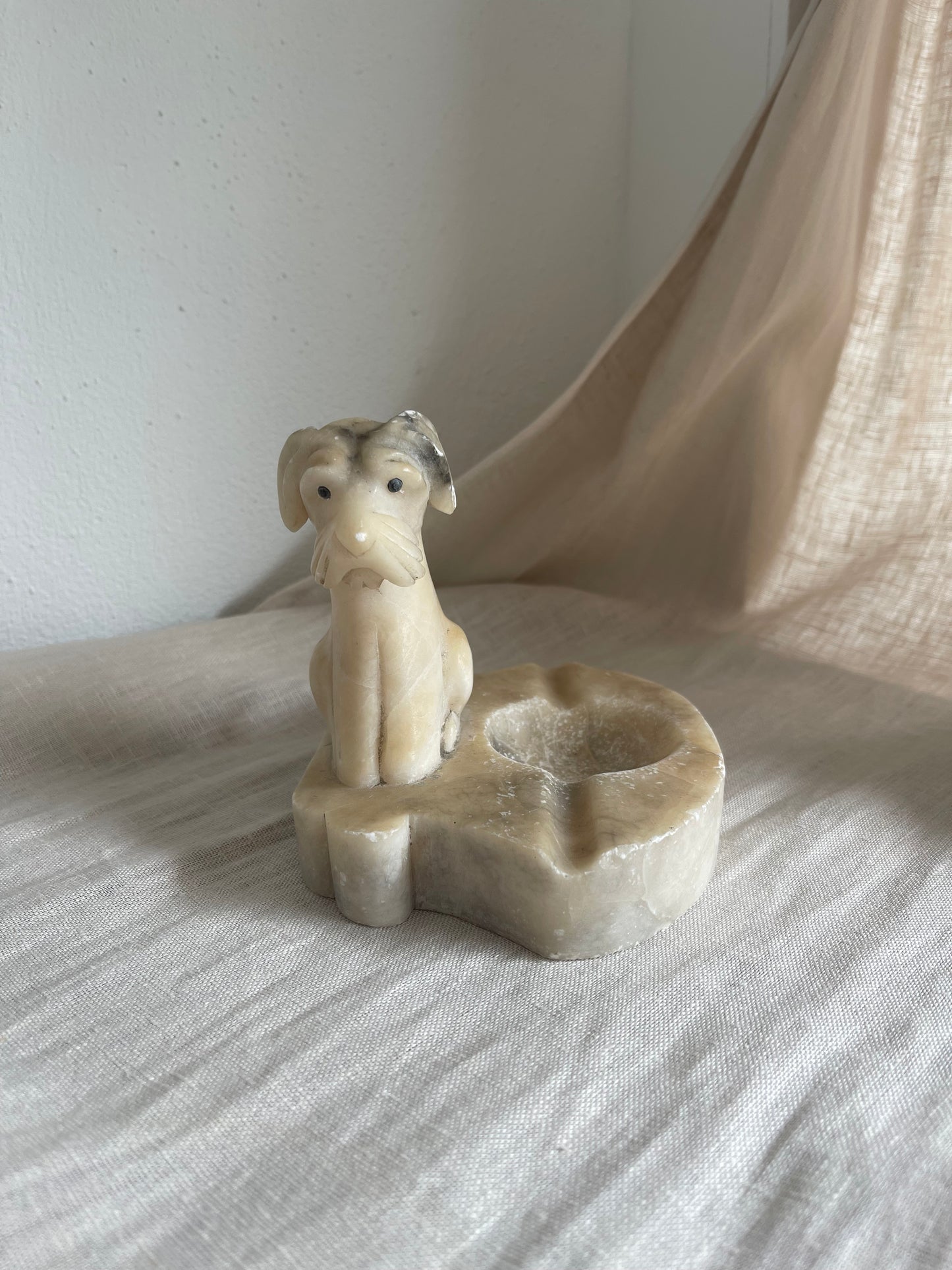 Vintage Dog Ashtray | Vintage marble ashtray | Dog ashtray | Decorative vintage ashtray | Stone ashtray vintage |  Alabaster dog ashtray