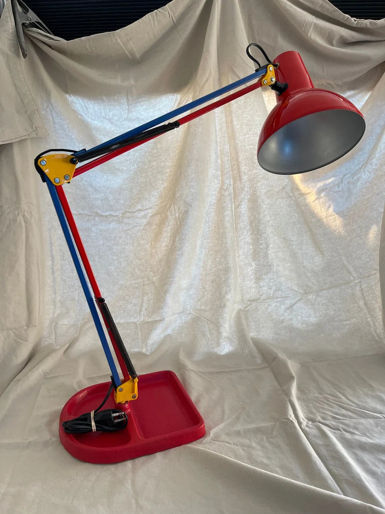 HCF Denmark hinged lamp | vintage Memphis lamp | architect lamp | Vee Angle Poise desk lamp